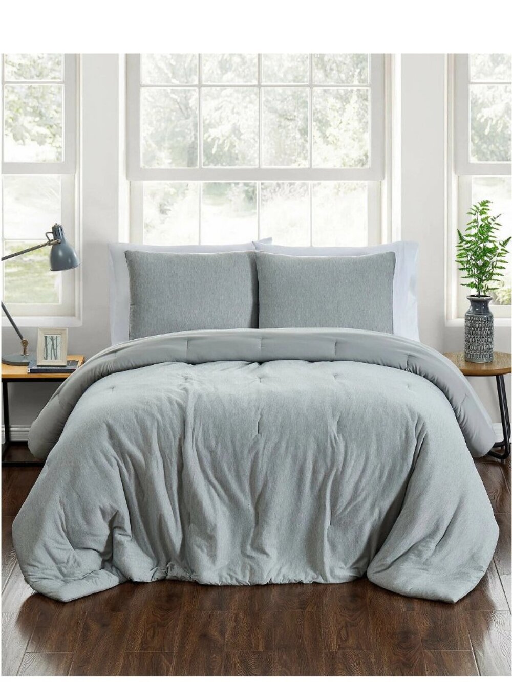 Pem America Jersey 2-Piece Twin / Twin XL Comforter Set, Gray